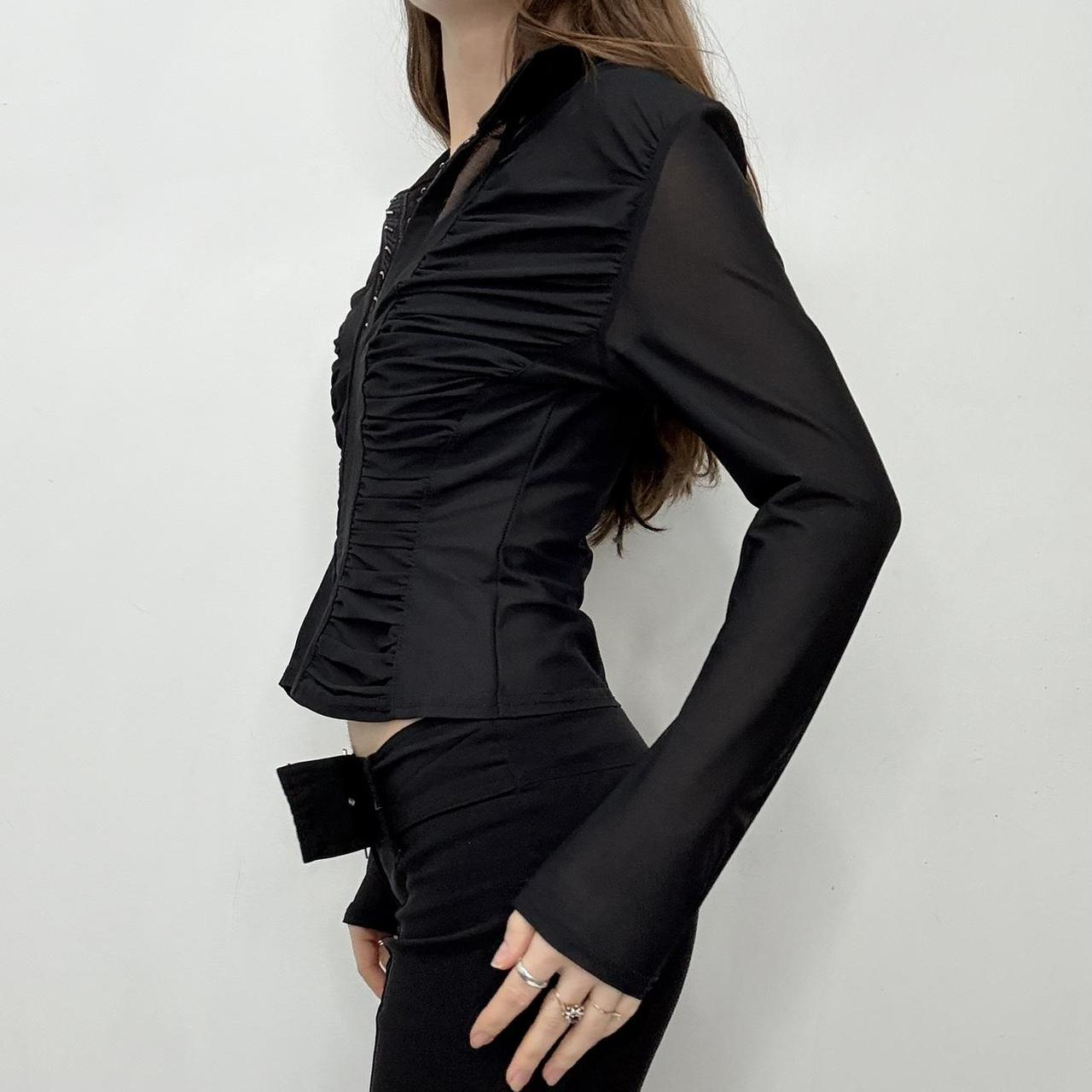 Black cinched corset shirt