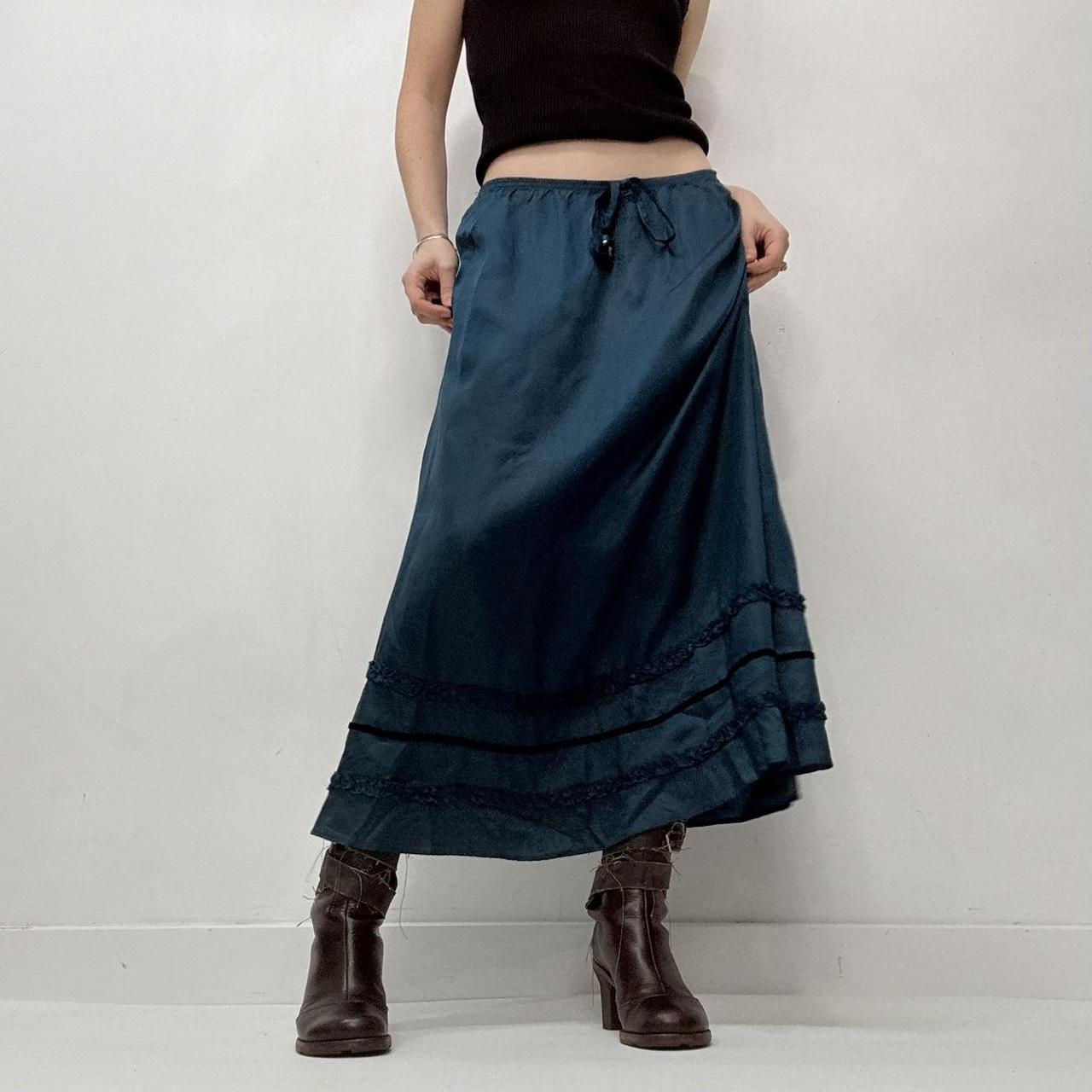 Blue floaty maxi skirt