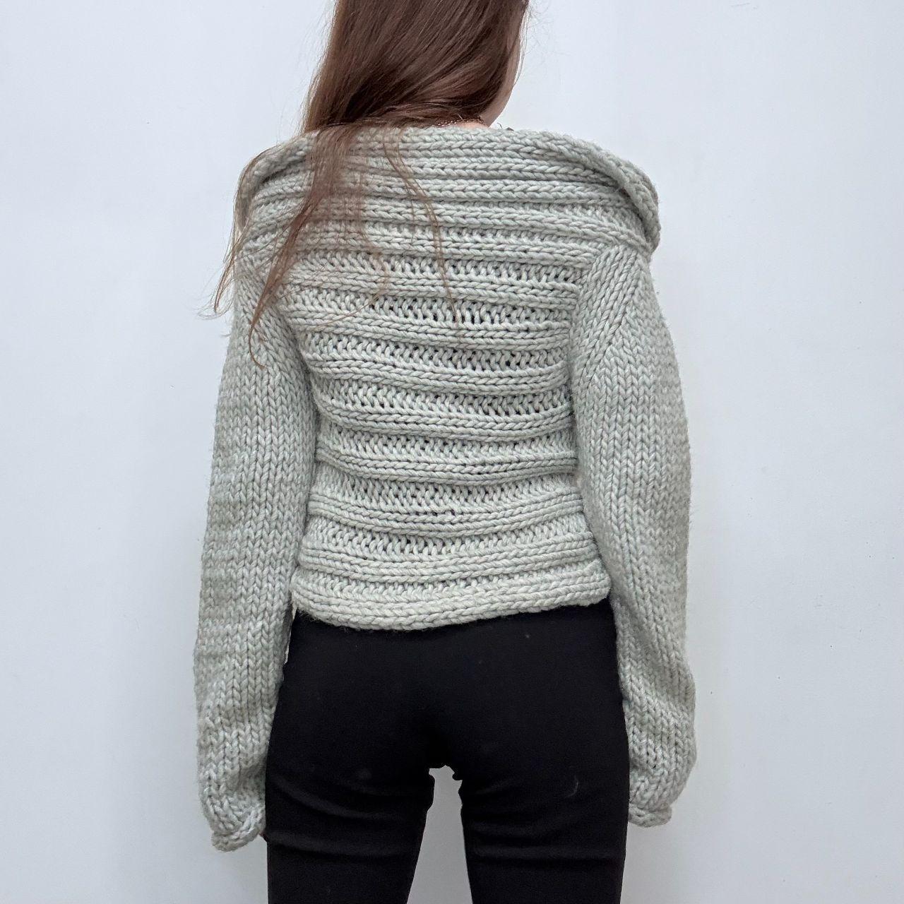 Chunky knit wide neck cardigan