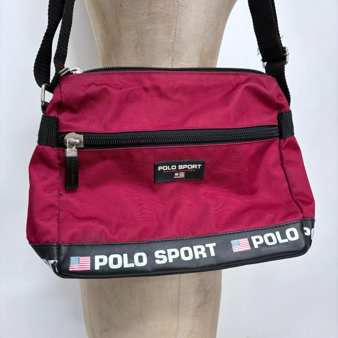 90s red Ralph Lauren polo sport bag