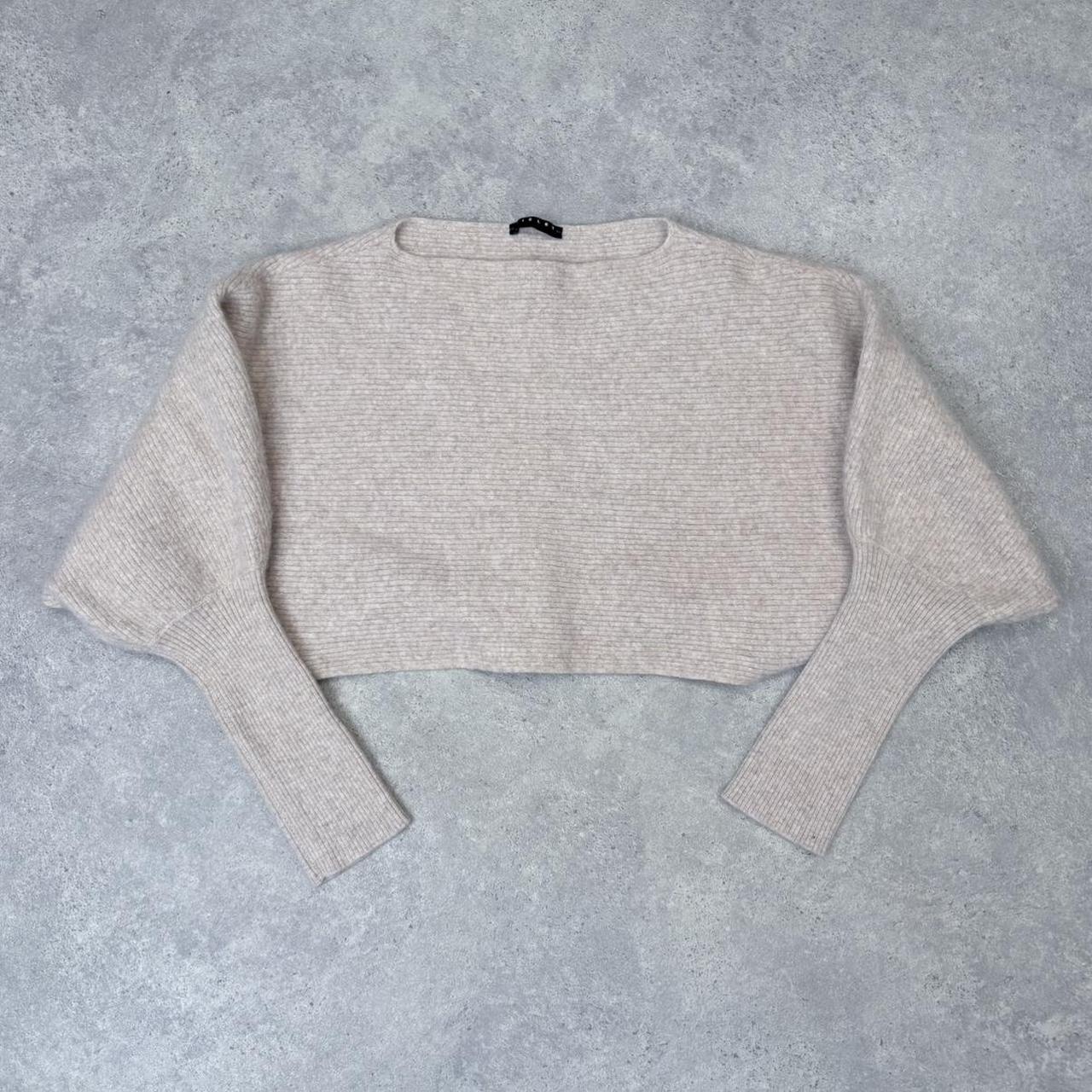 Tan batwing cropped cashmere jumper