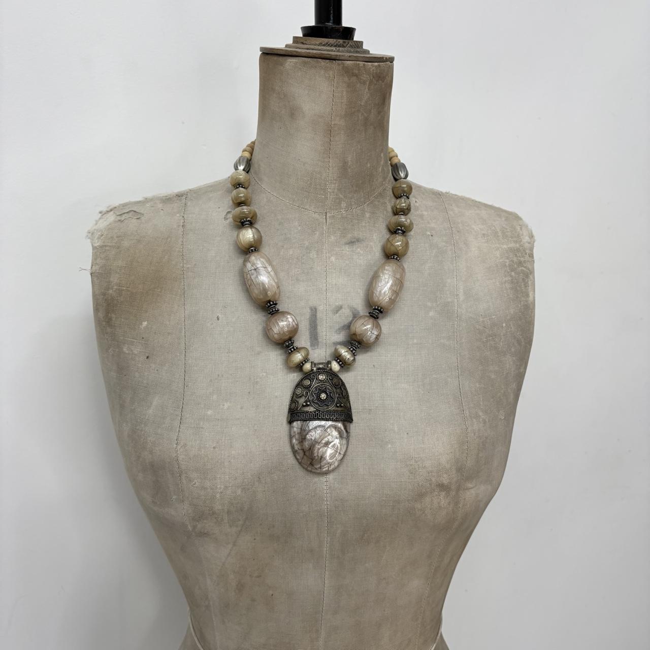 Chunky oversized boho gem necklace
