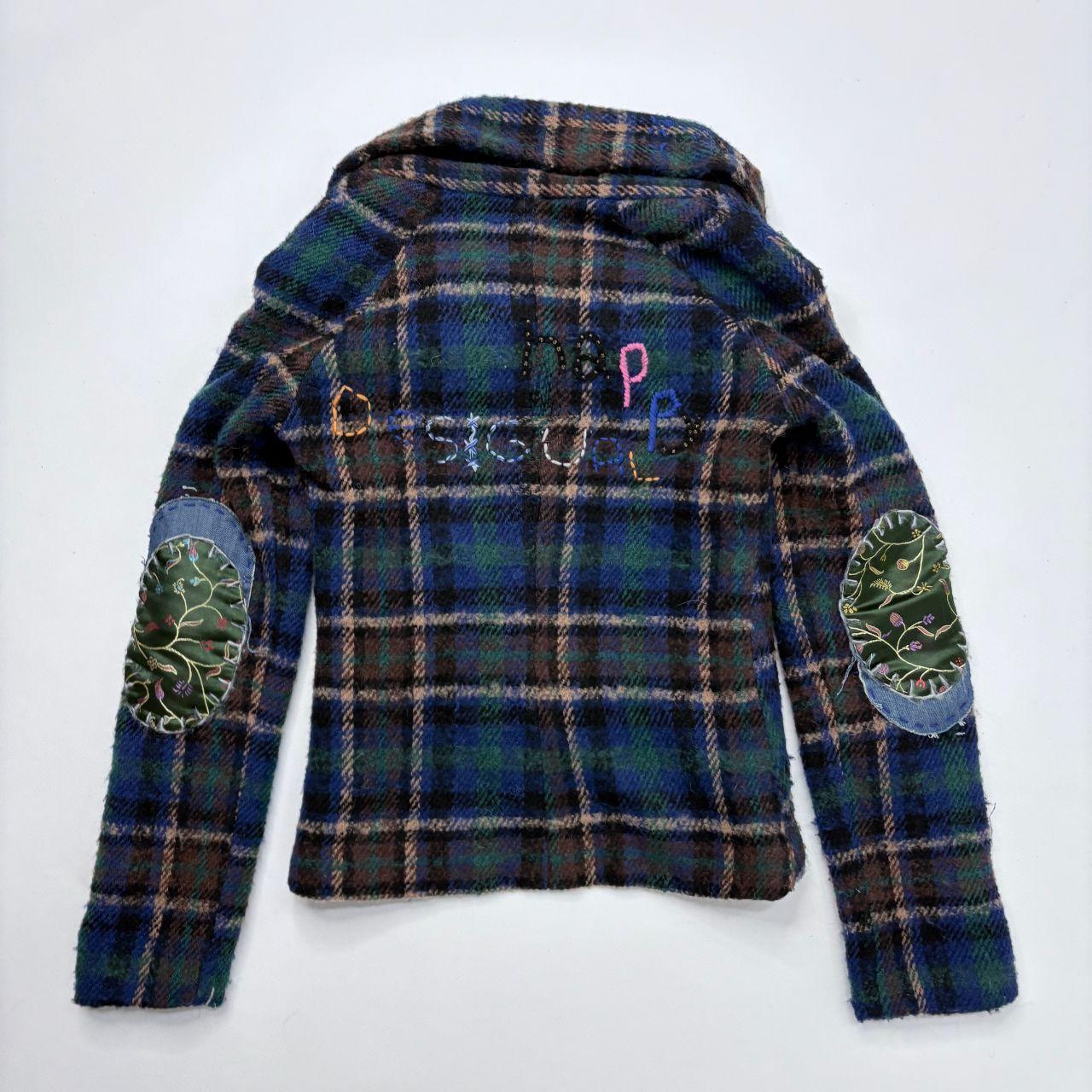 Tartan asymmetric flared jacket