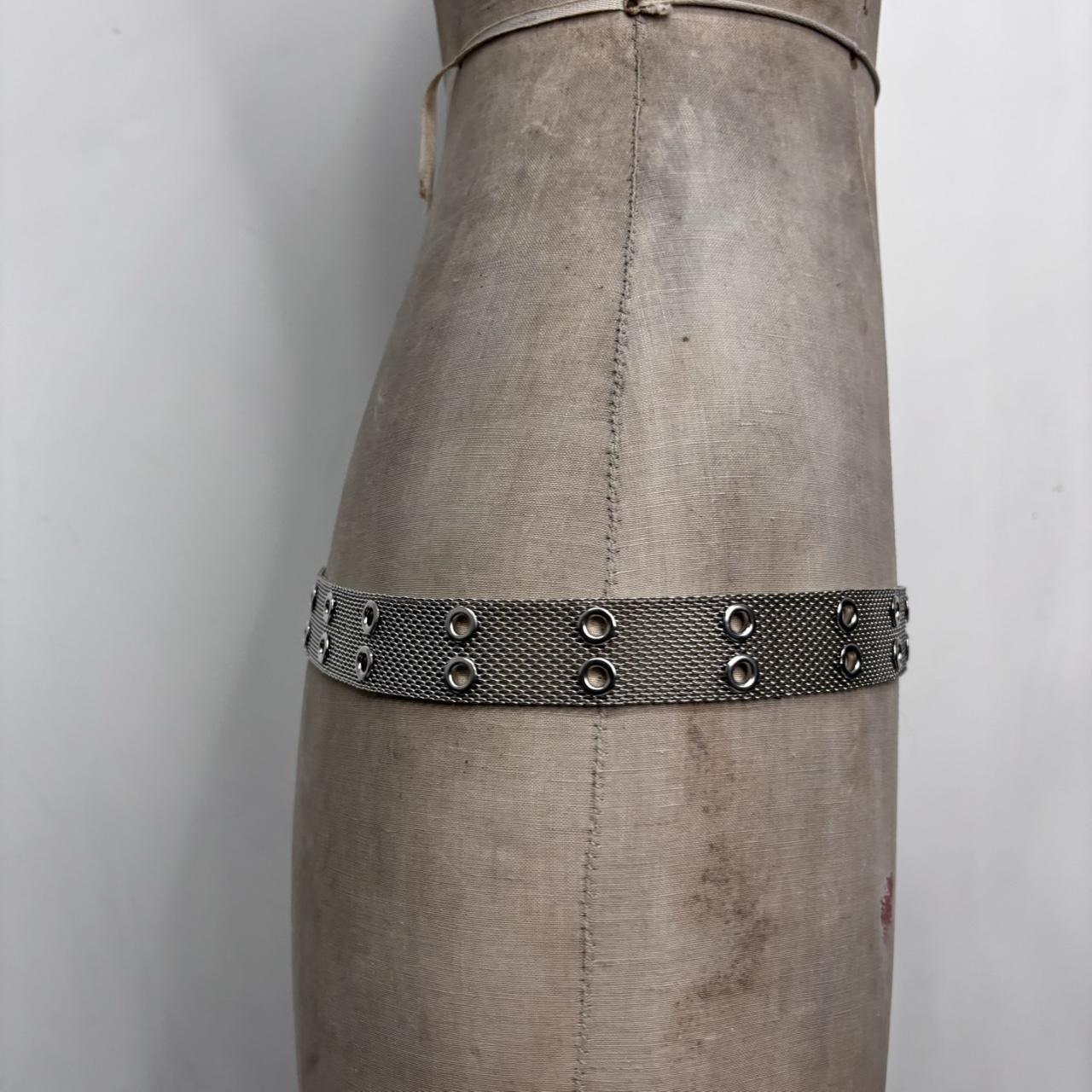 Silver chain metal belt