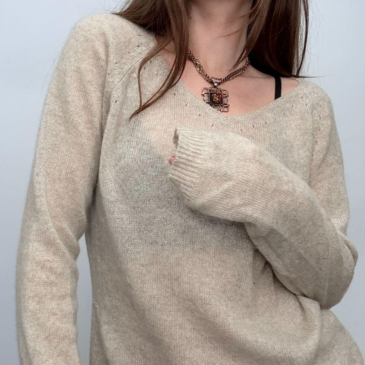 Slouchy tan cashmere jumper