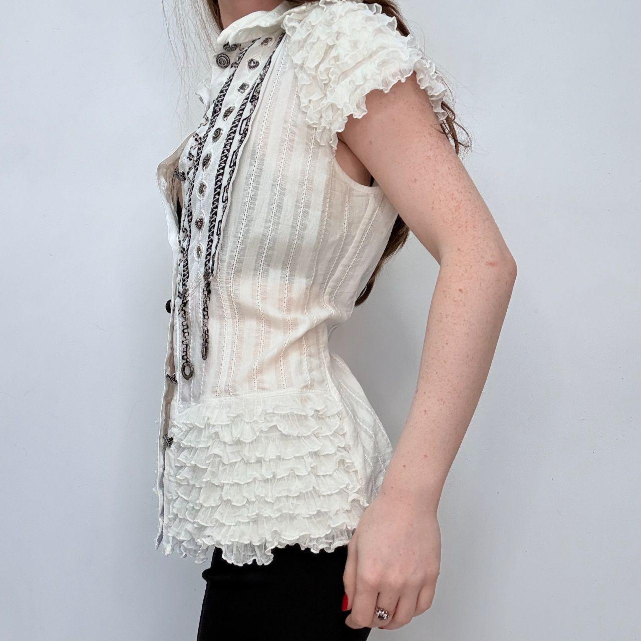 Save the queen ruffle lace shirt
