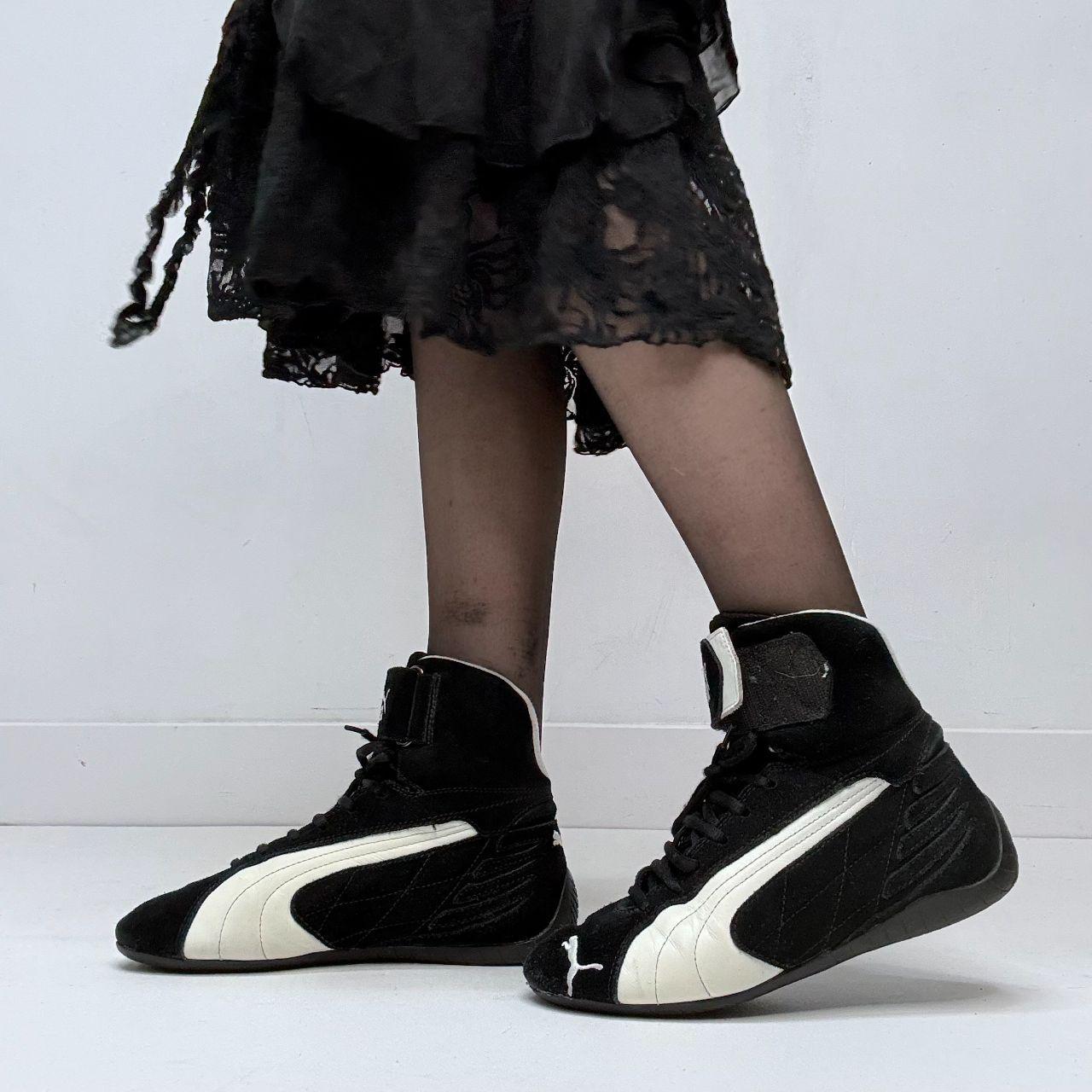 Black suede puma boxing boots
