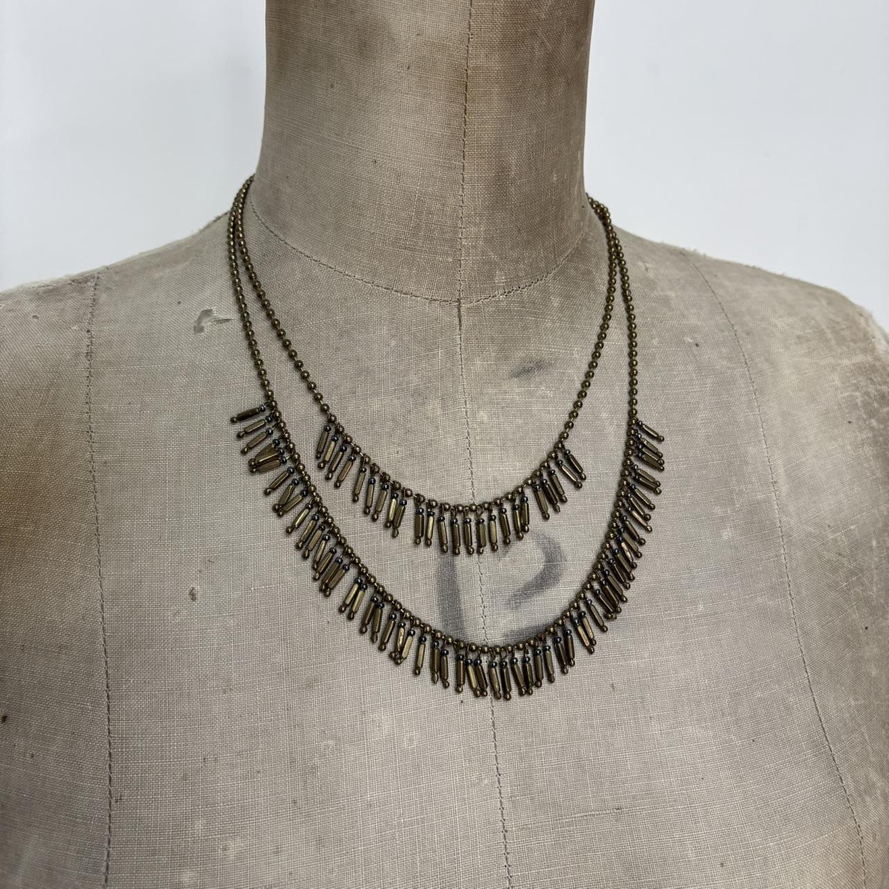 Gold layered chain boho chic necklace
