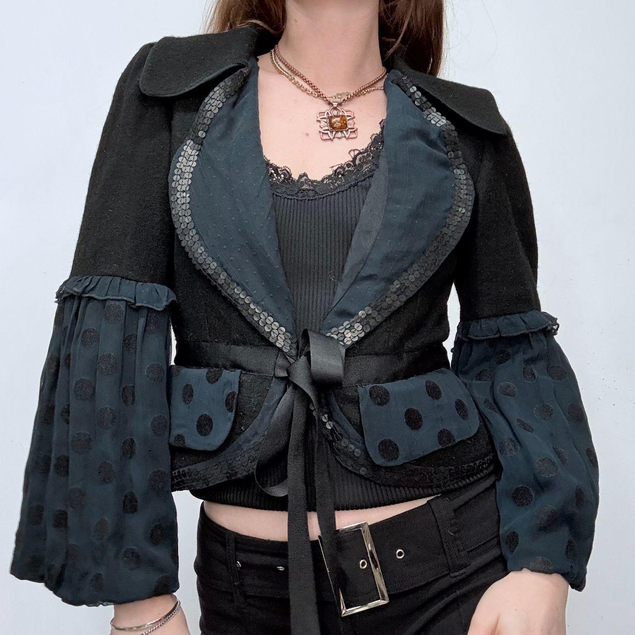 Polkadot cropped flared jacket