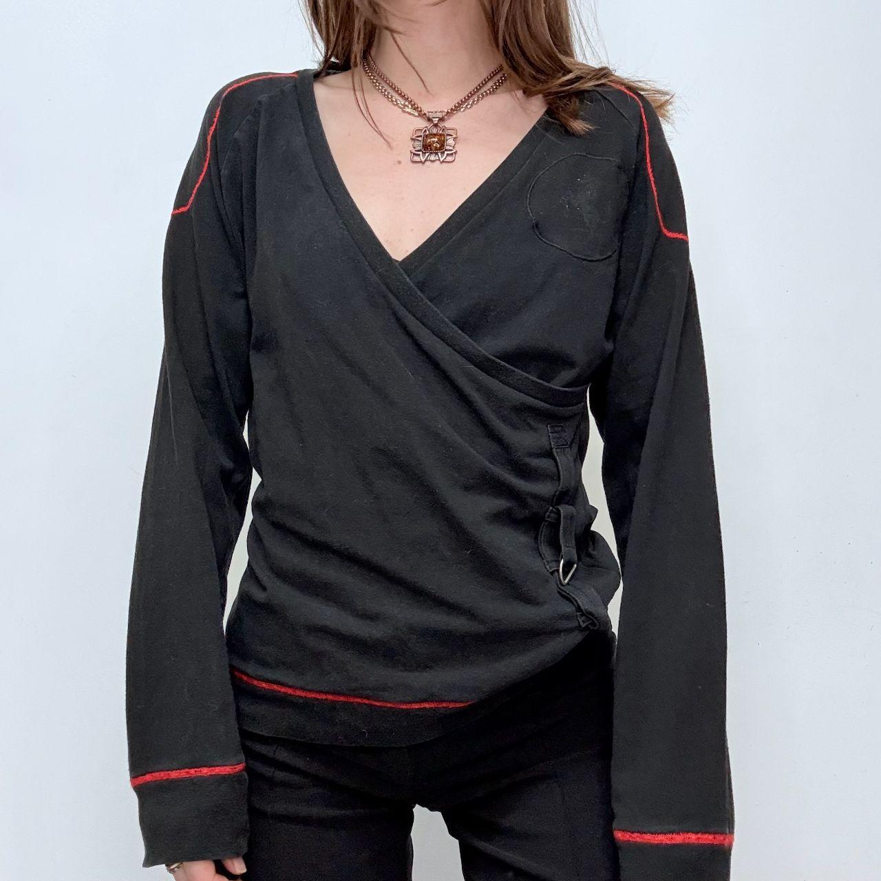 Black cotton wrap Ferrari t-shirt