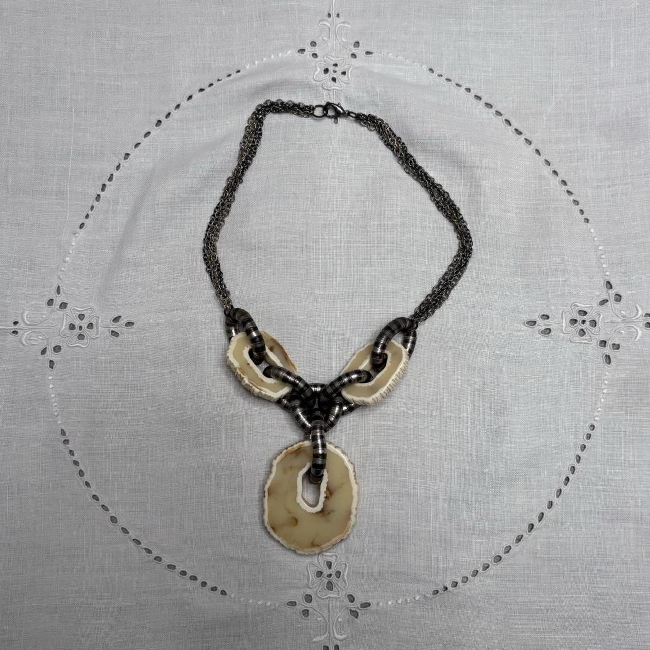 Chunky metal resin necklace
