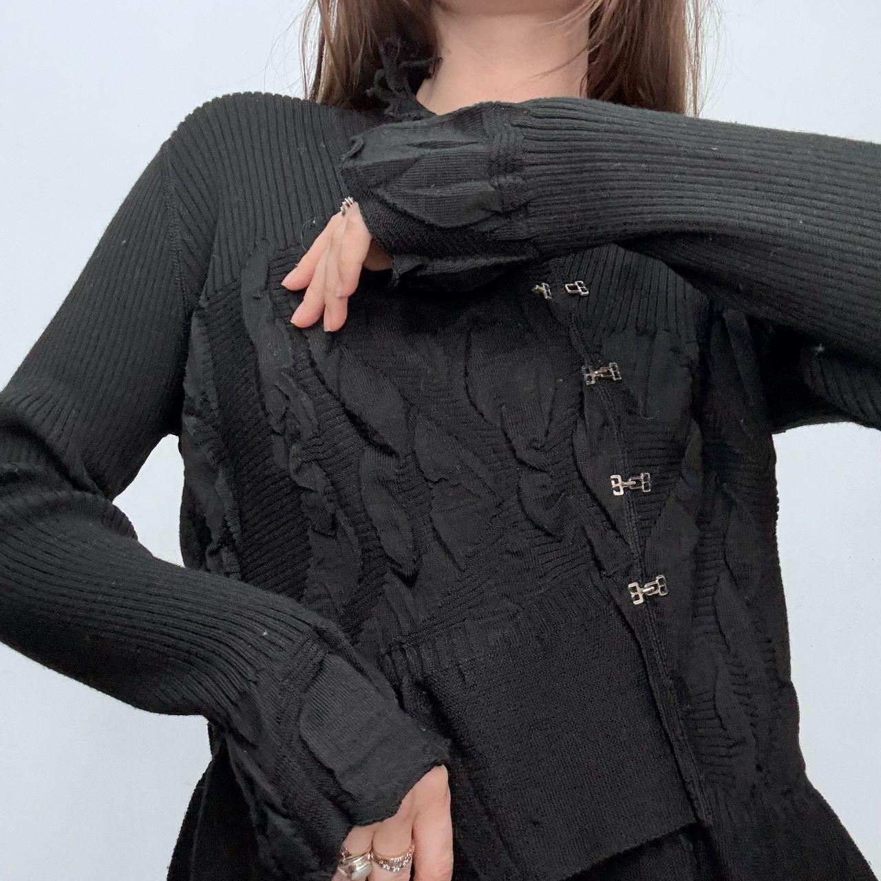 Black flared hook and eye jumper