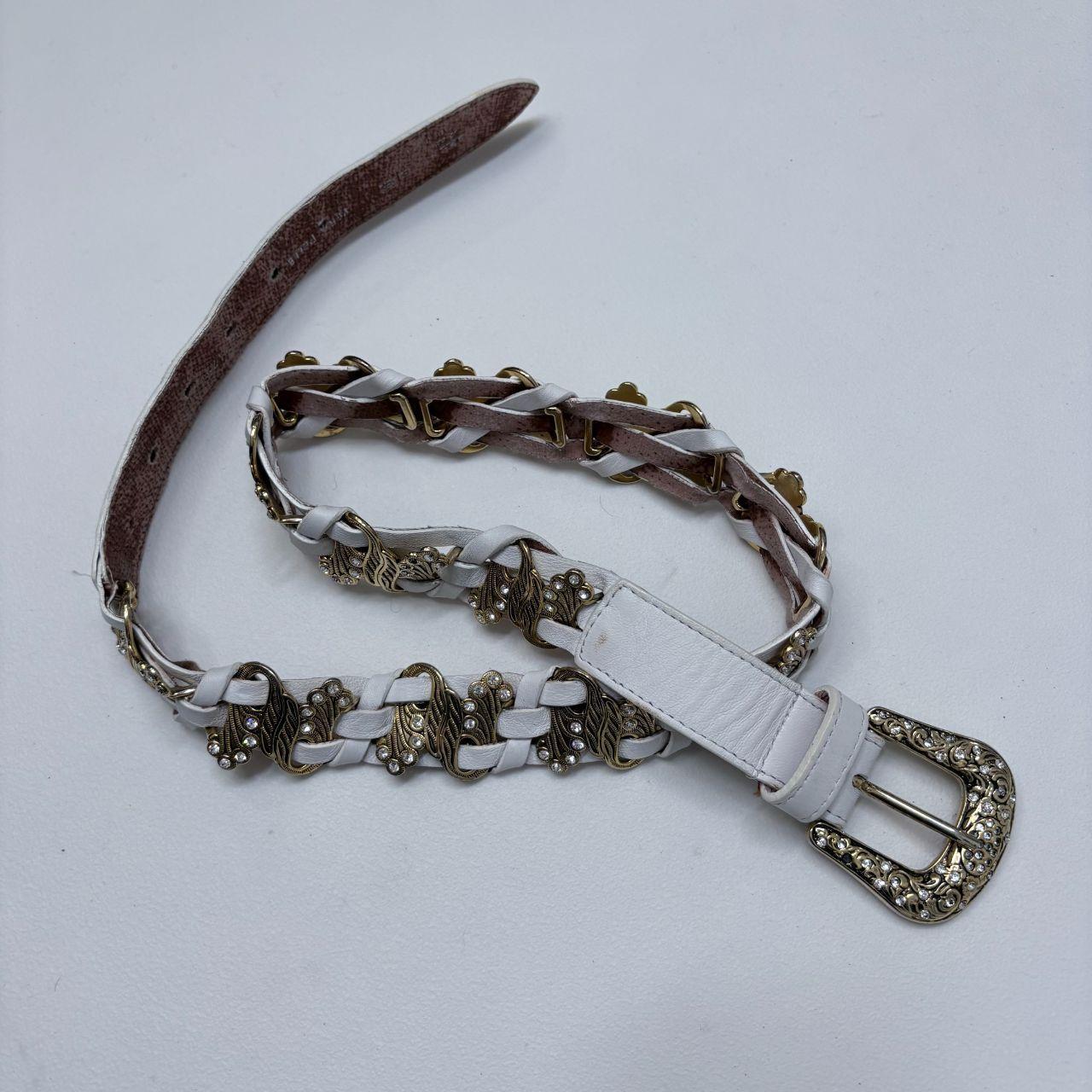 Gold chunky leather belt