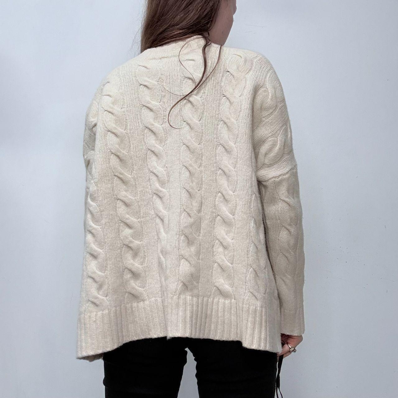 Cream chunky cable knit Ralph Lauren cardigan