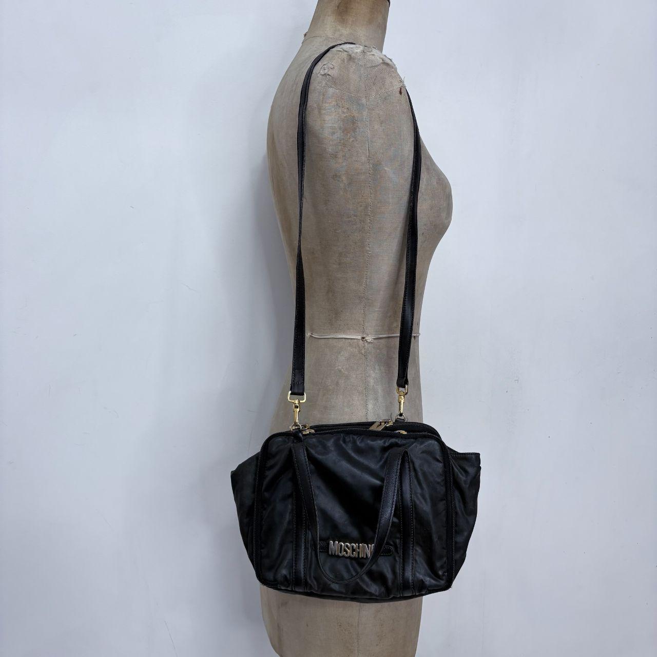 Black leather moschino mini bag