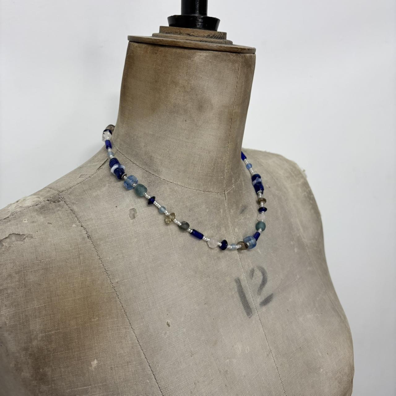 Blue beaded necklace