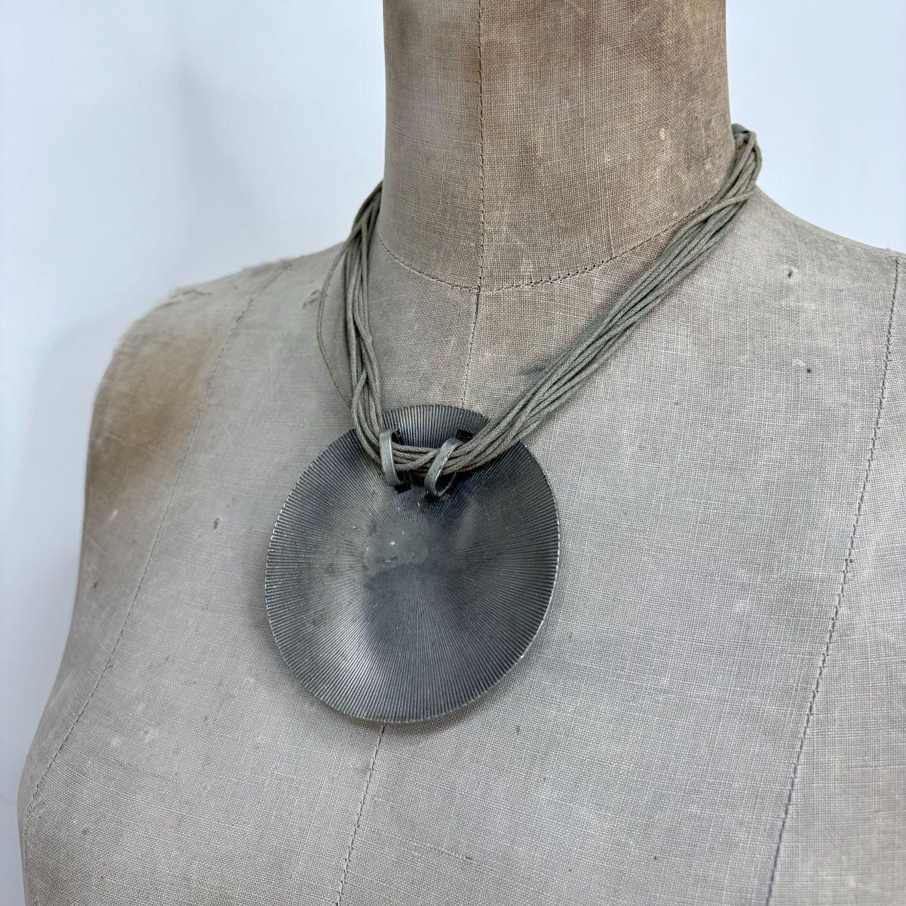 Chunky oversized hammered metal necklace