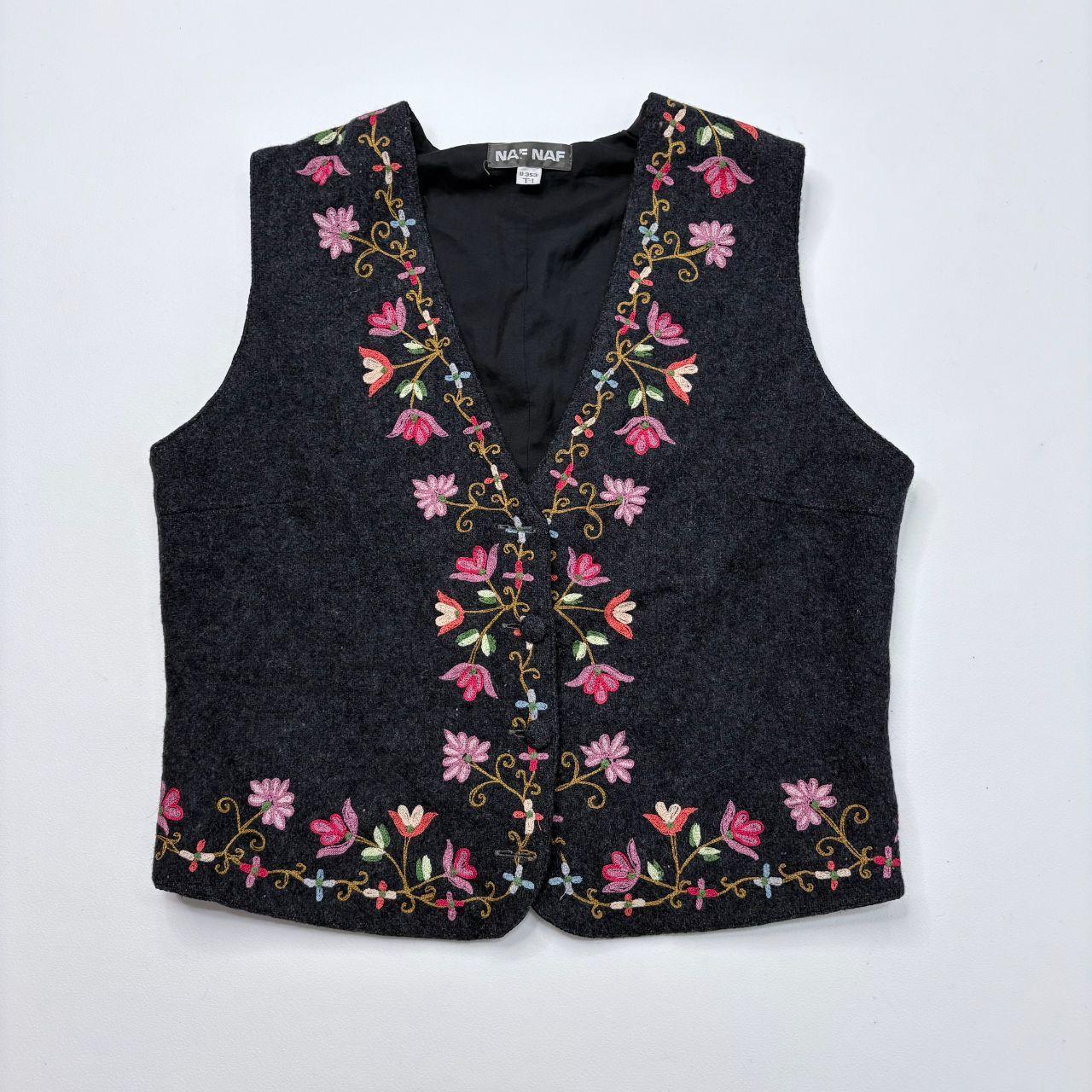 Floral embroidered boho waistcoat