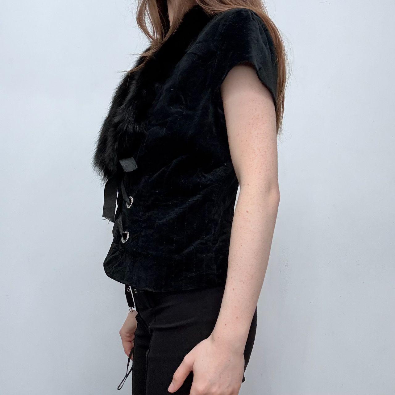 Black velvet cropped mini corset jaket