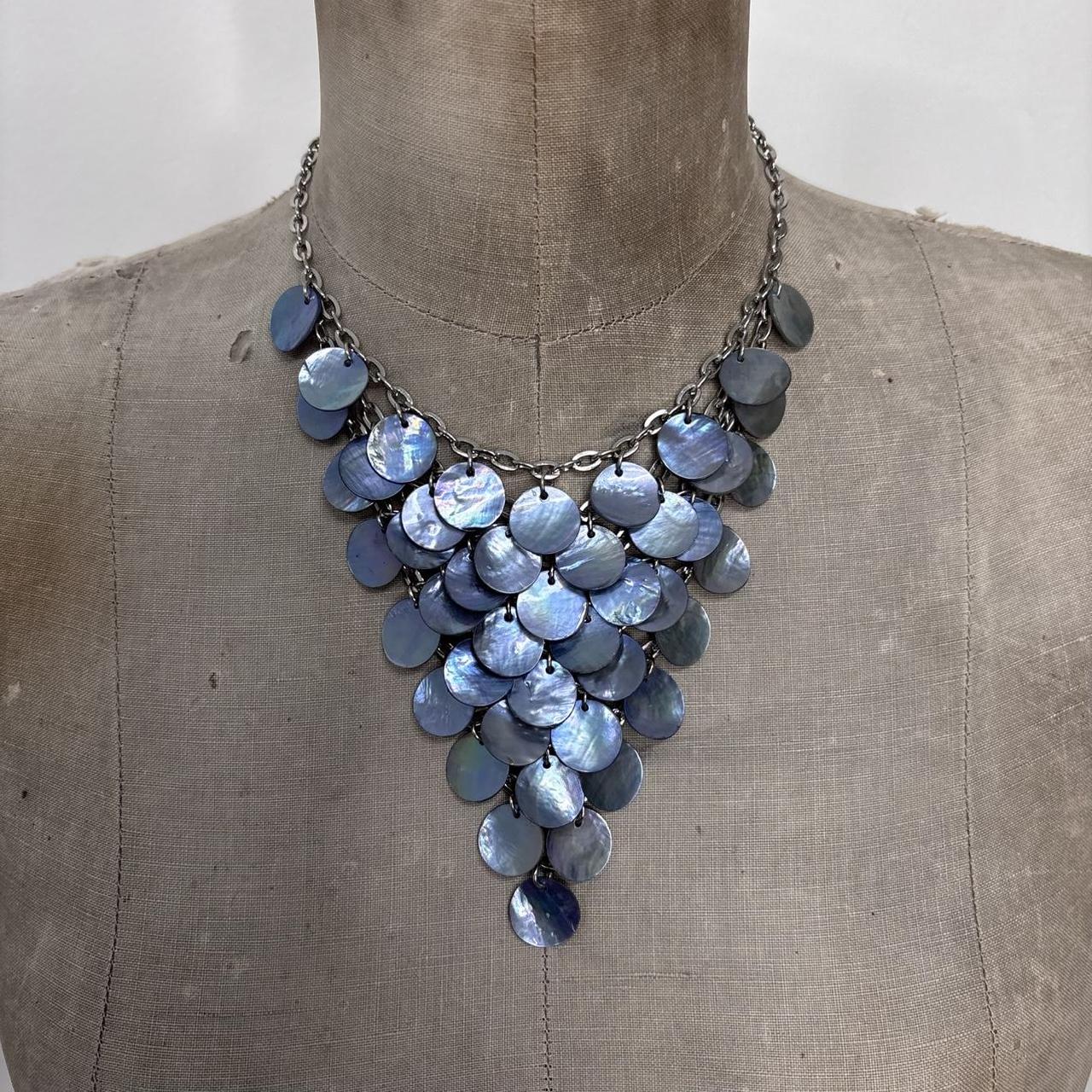 Chain layered shell necklace