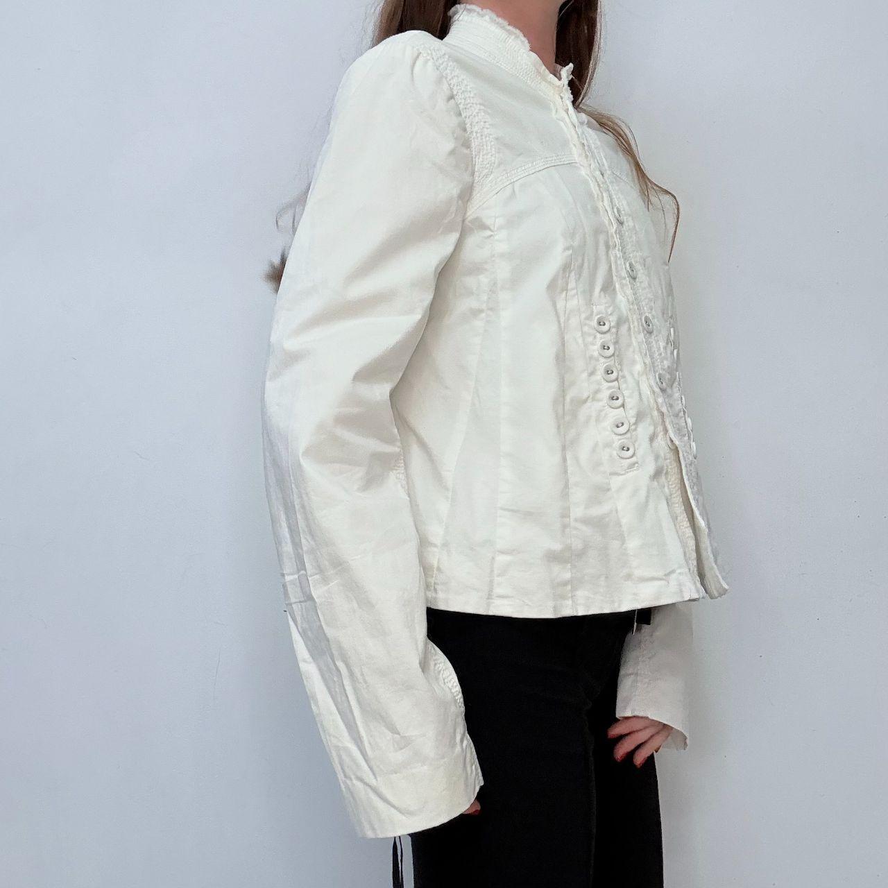 White button-up detailed utility jacket