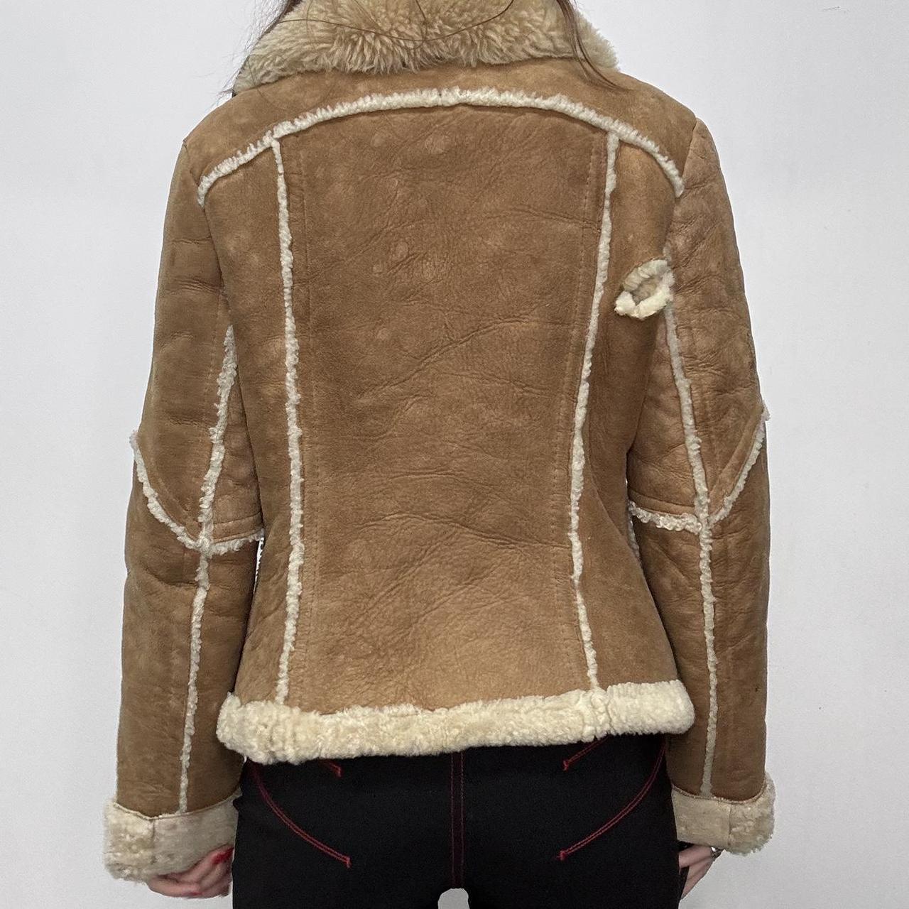 Tan suede sheepskin coat