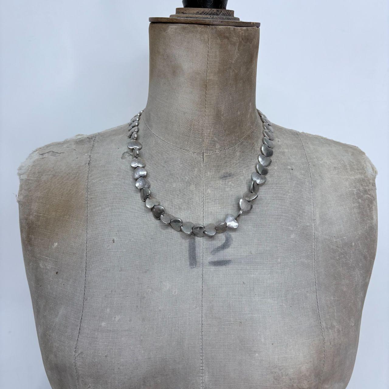 Chunky love heart silver charm necklace