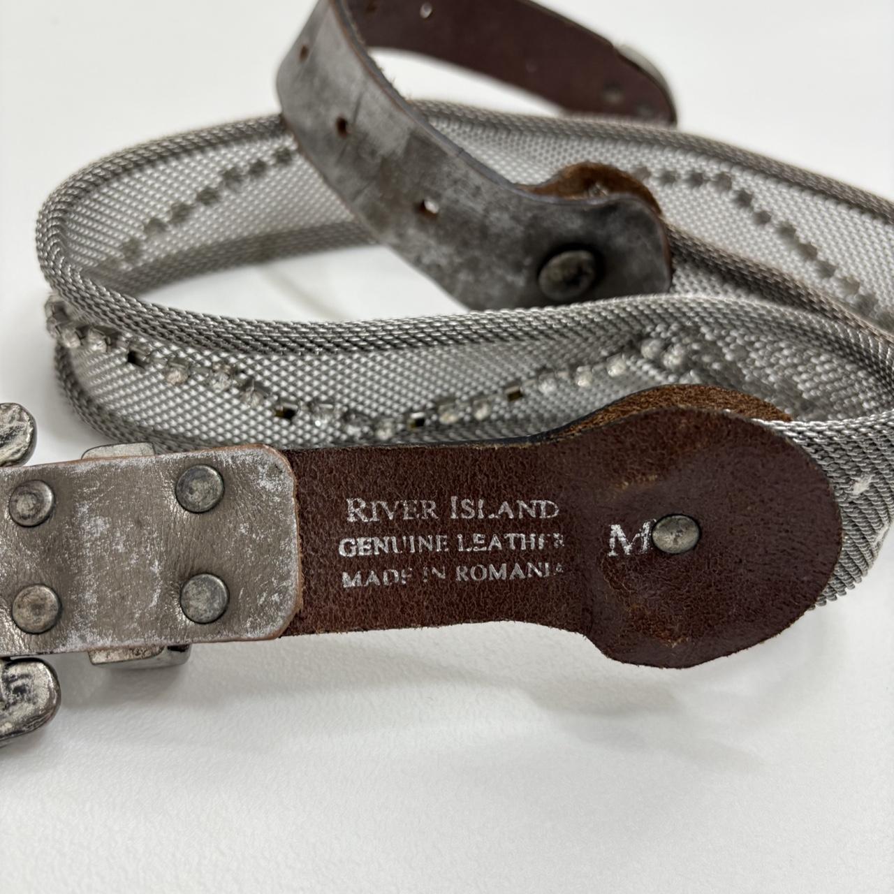 Silver metal western studded belt