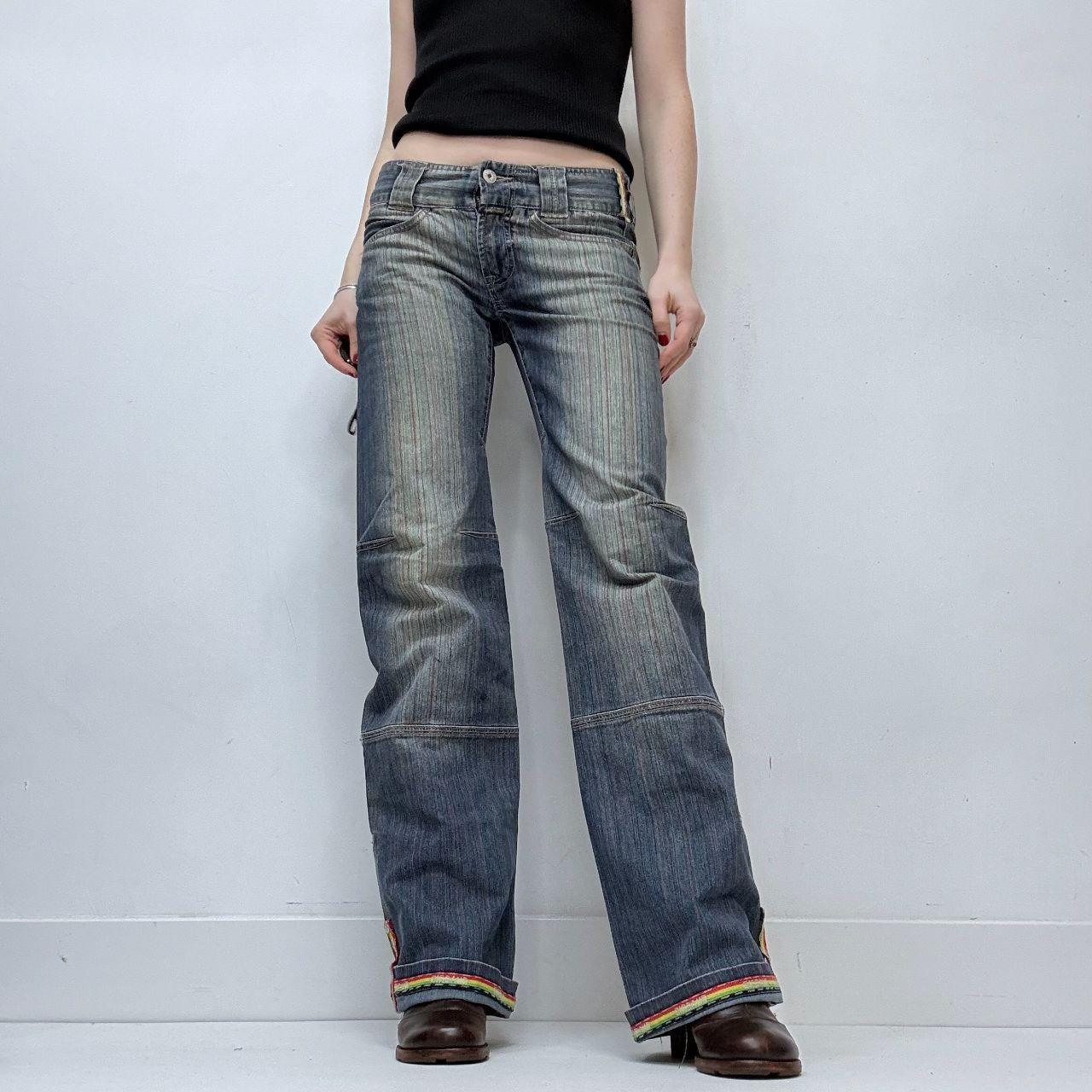 Low-rise marithe francois girbaud pinstripe jeans