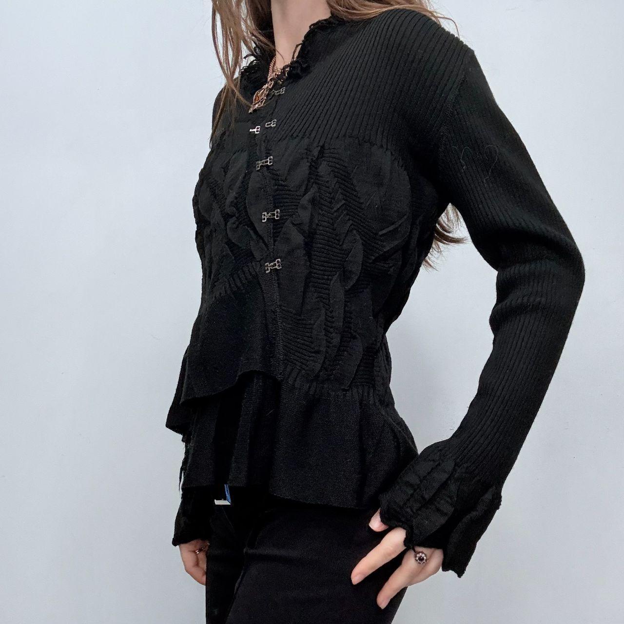 Black flared hook and eye jumper