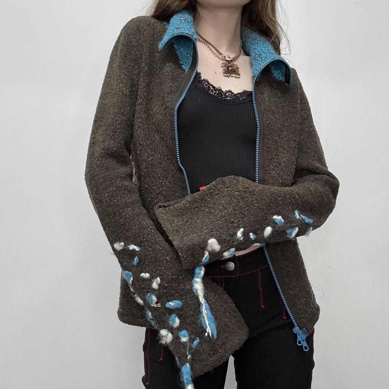 Flare knitted boho zipper jumper