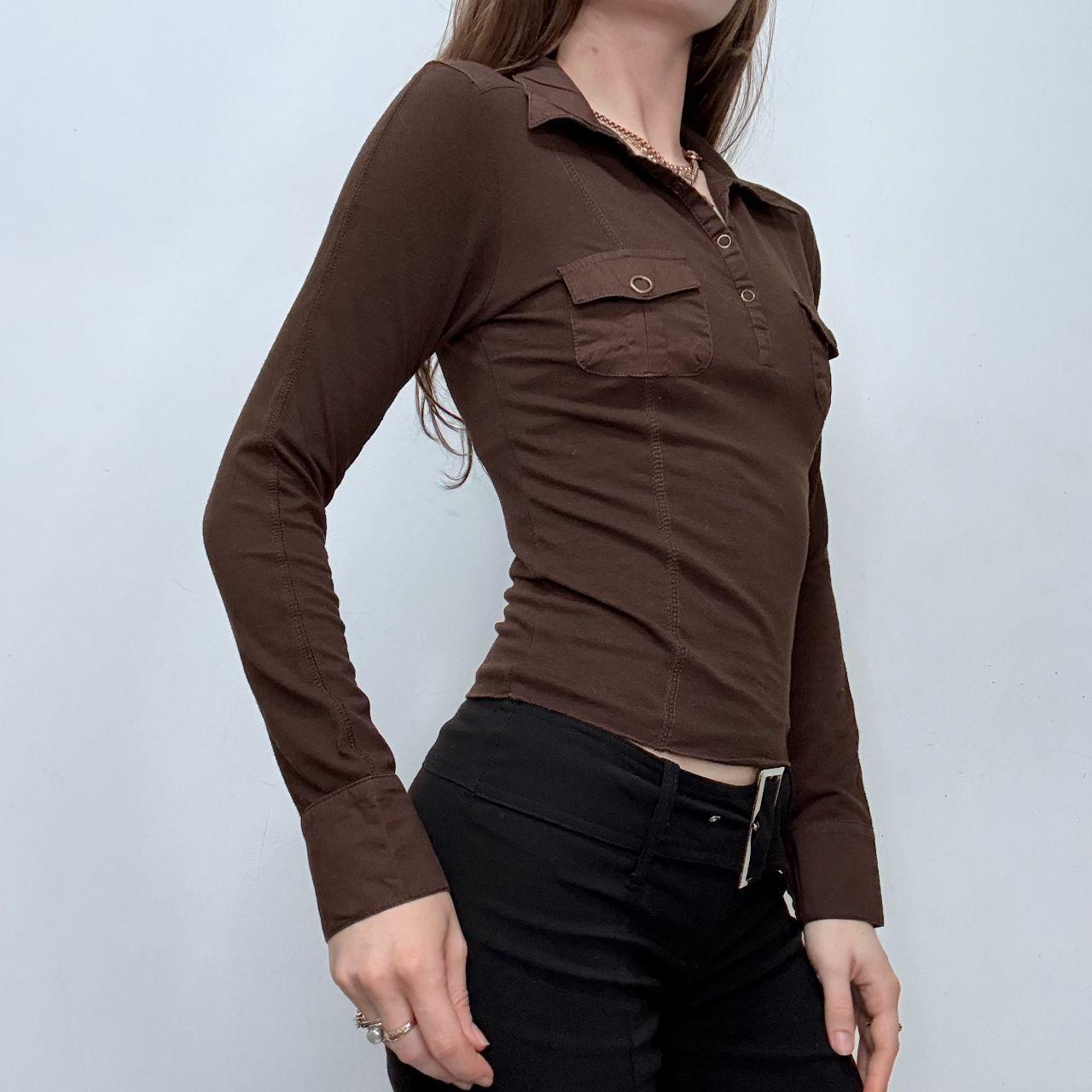 Brown preppy polo t-shirt