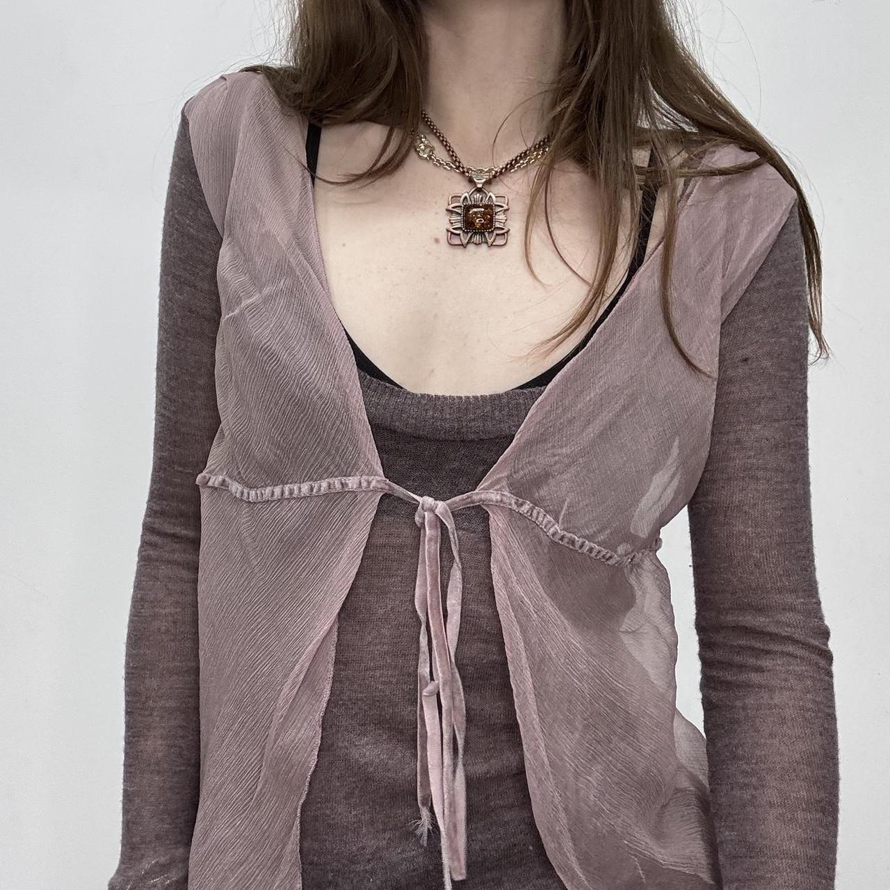 Sheer layered floaty knitted top