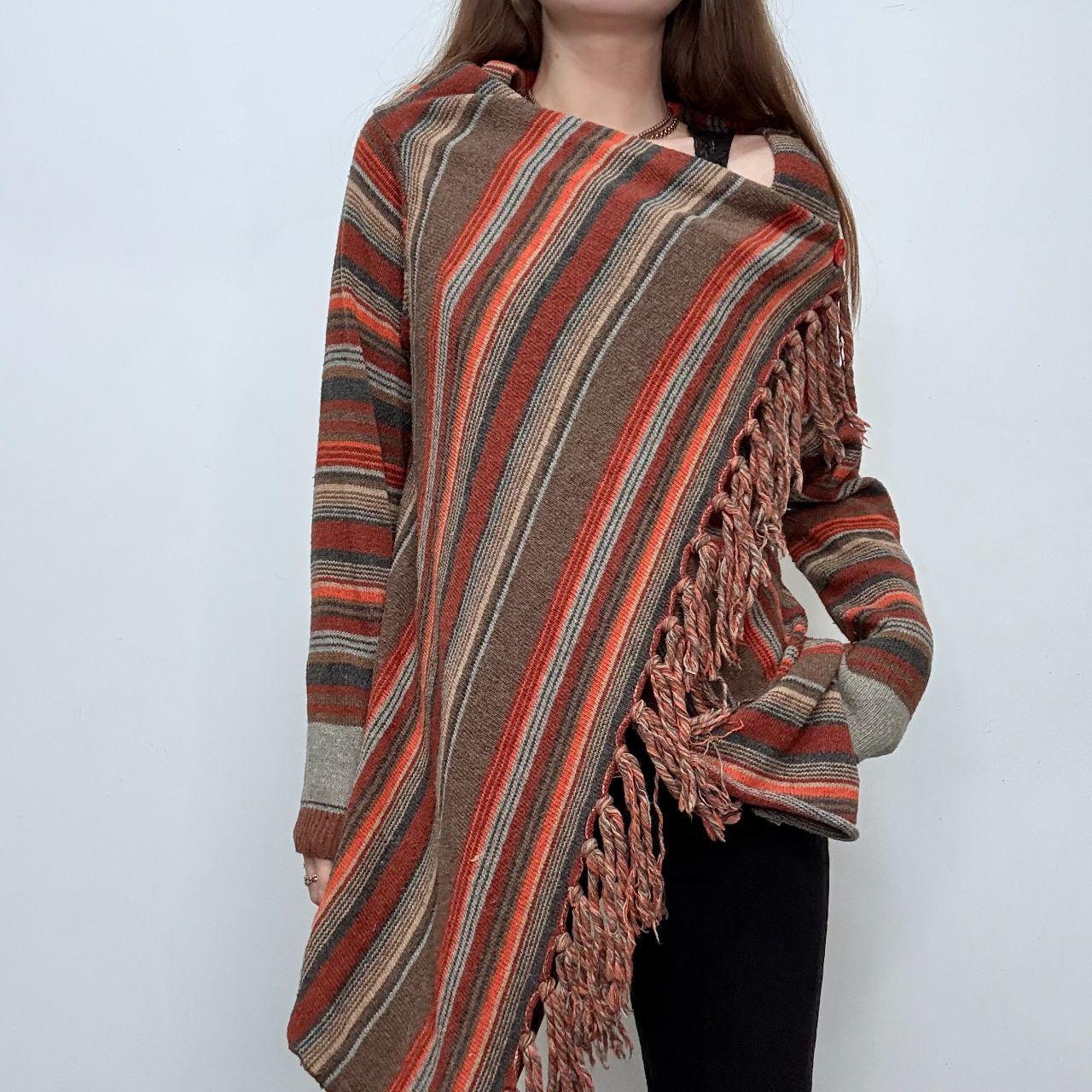 Pinstripe hippie rug cardigan