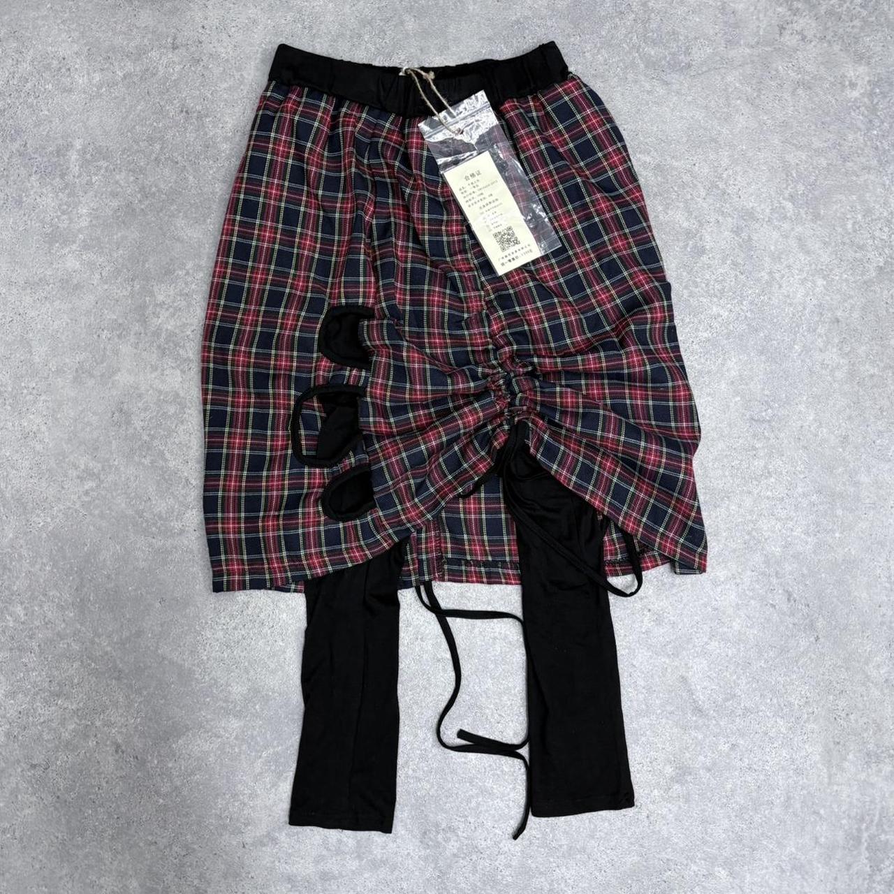 Tartan grunge gothic layered skirt