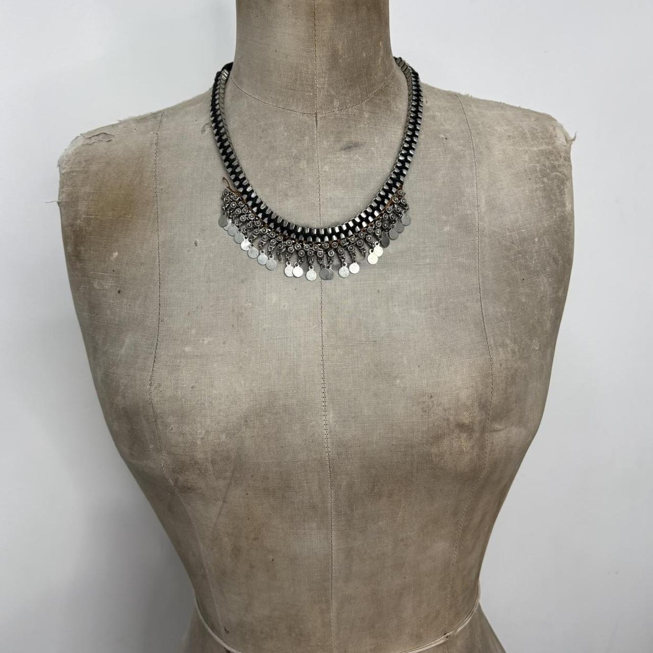 Silver chunky layered chain necklace