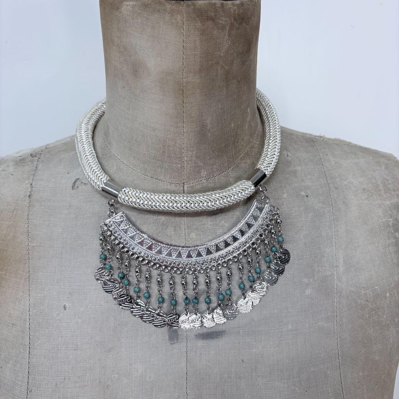 Boho hanging charm necklace