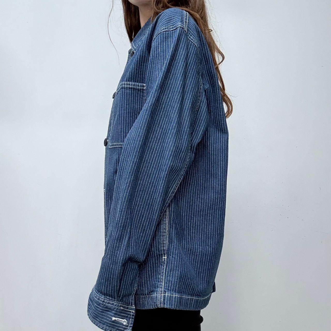 Denim pinstripe chore jacket