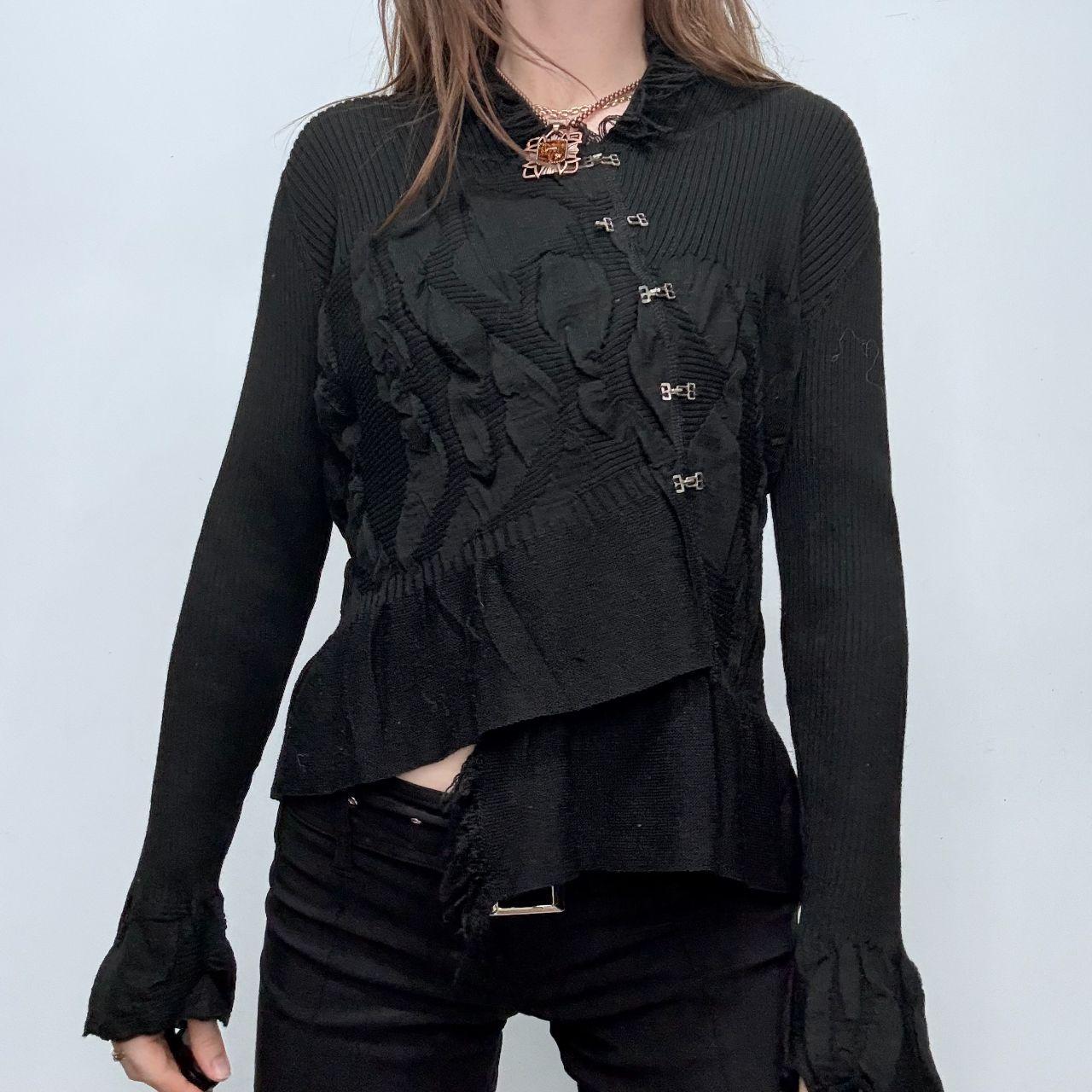 Black flared hook and eye jumper