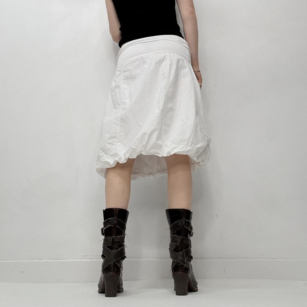 White puff foldover skirt