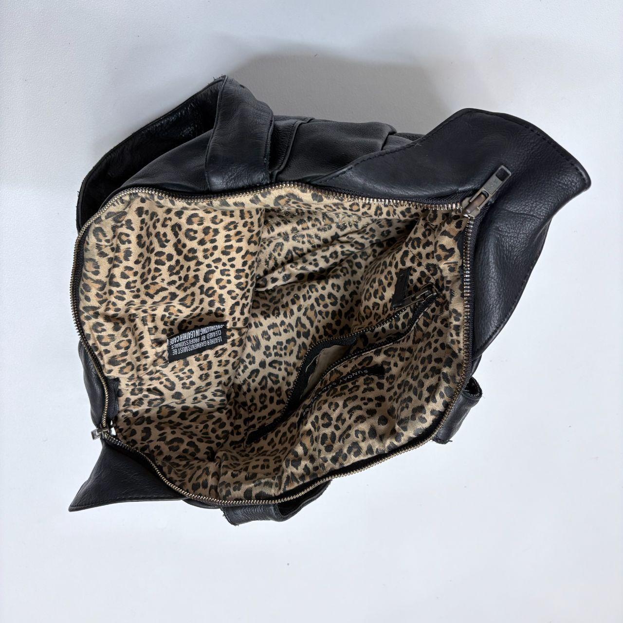 Black leather slouchy shoulder bag