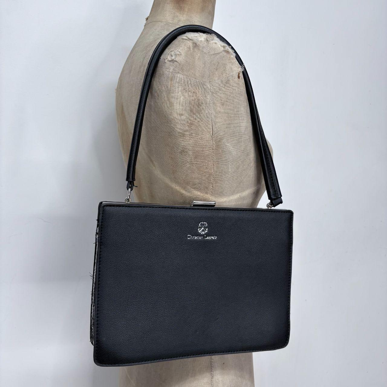 Black leather structured bag