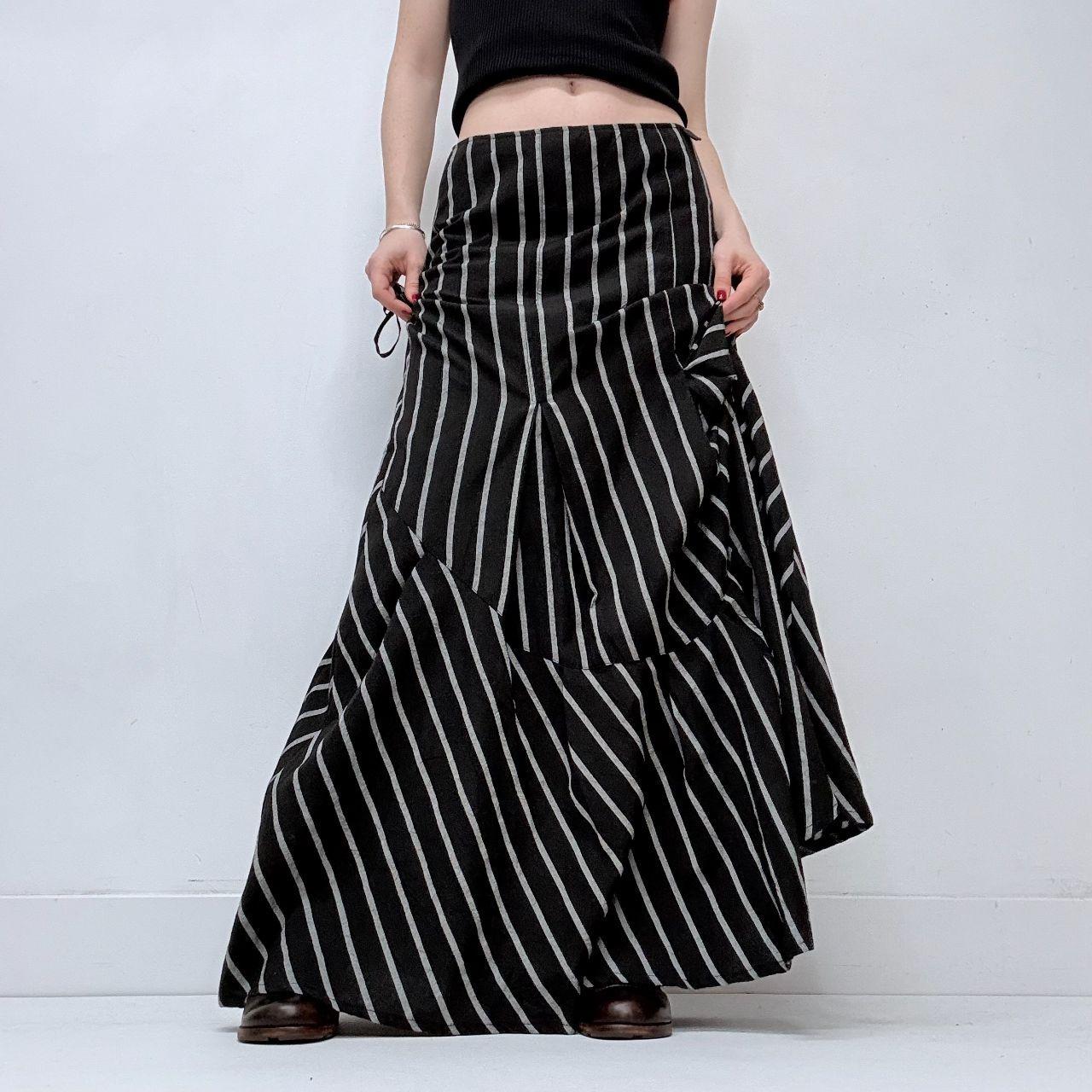 Save the Queen pinstripe flared maxi skirt