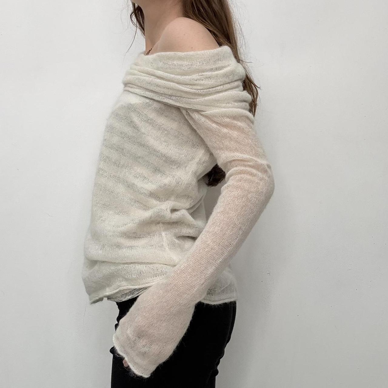 Sheer mohair slouchy neck jumper