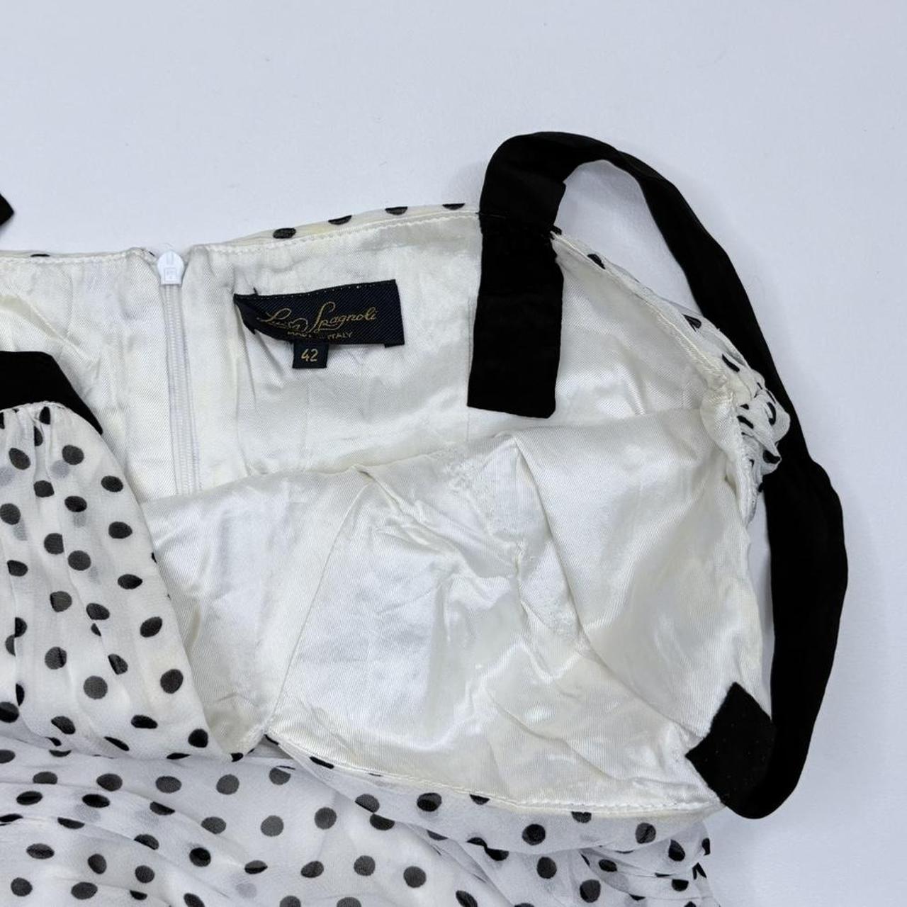White wrap gathered polkadot dress