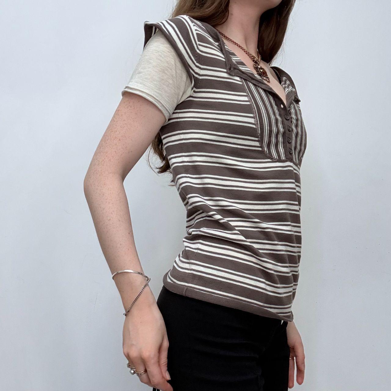 Brown striped layered top