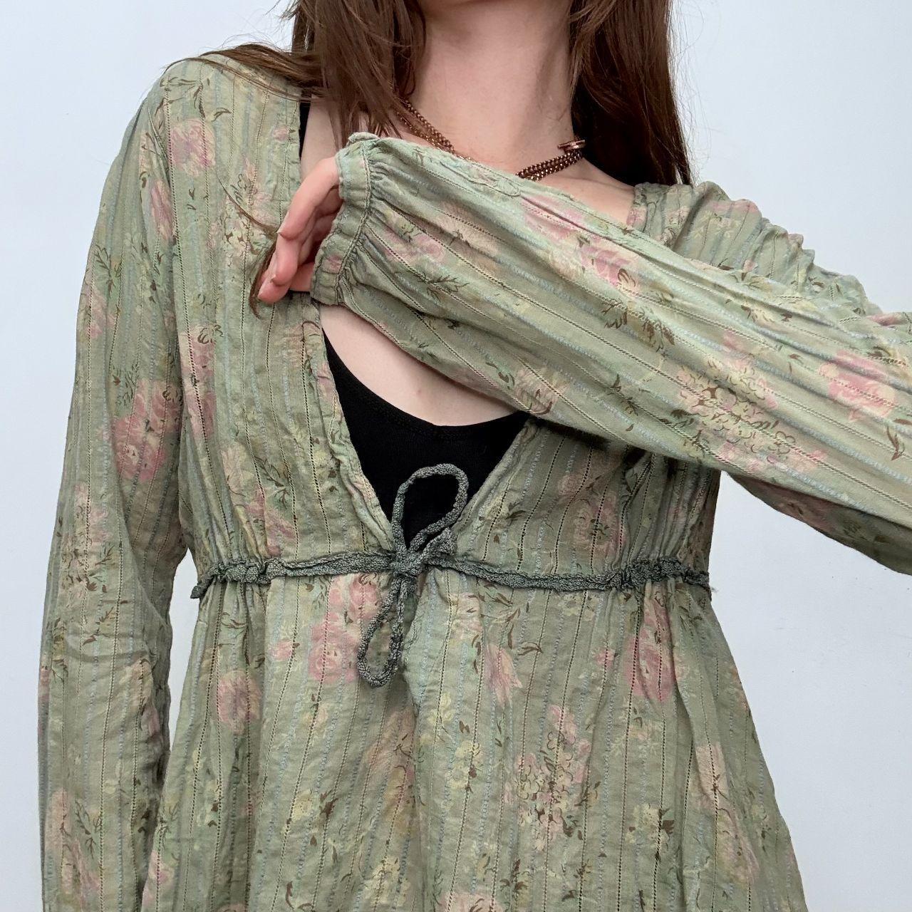 Green floral fairy blouse shirt