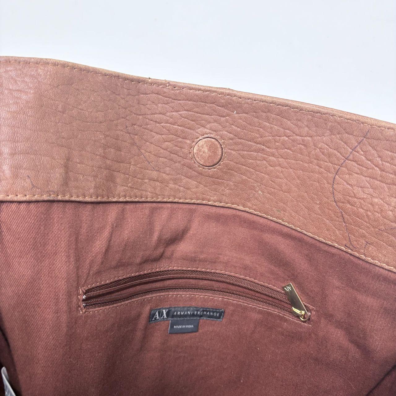 Brown woven leather bag