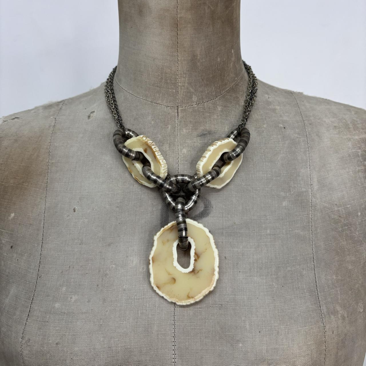 Chunky metal resin necklace