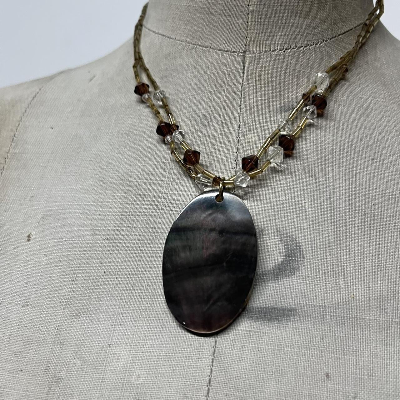 Layered beaded shell necklace
